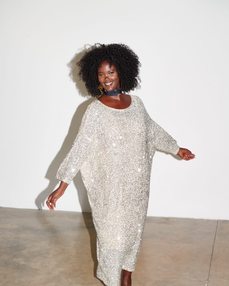 Sequin Jem Dress White